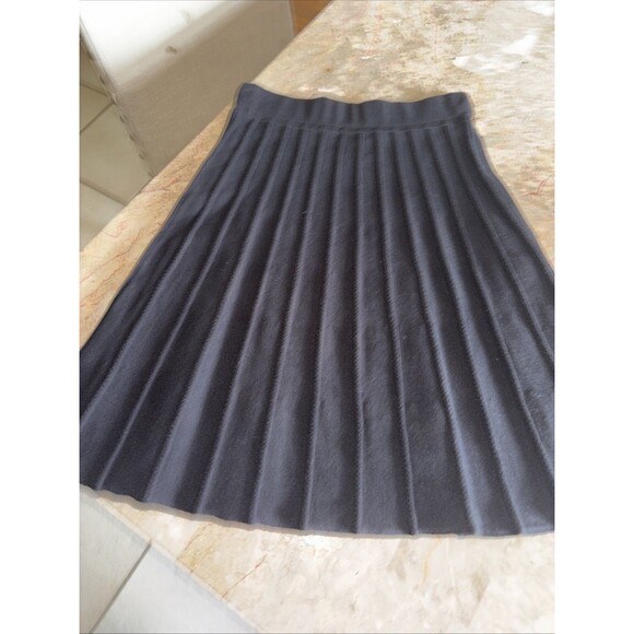 Kenar Skirt Womens Xsmall Black Knit Ribbed Swing A-Line Dressy Casual High Rise - Picture 1 of 4